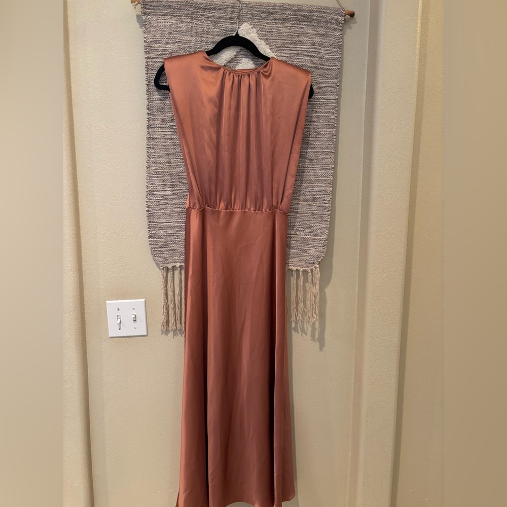 ASOS Orange Pleated Halter Sundress